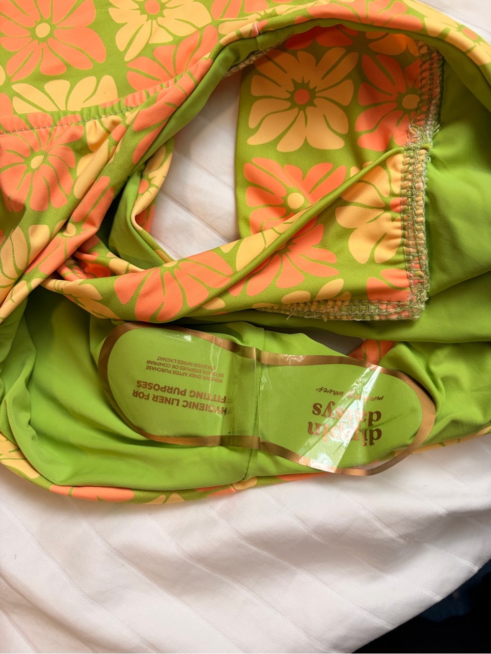 Dippin' Daisy's Green & Orange Checkered High-Waist Bikini Set - Picture 5 of 5
